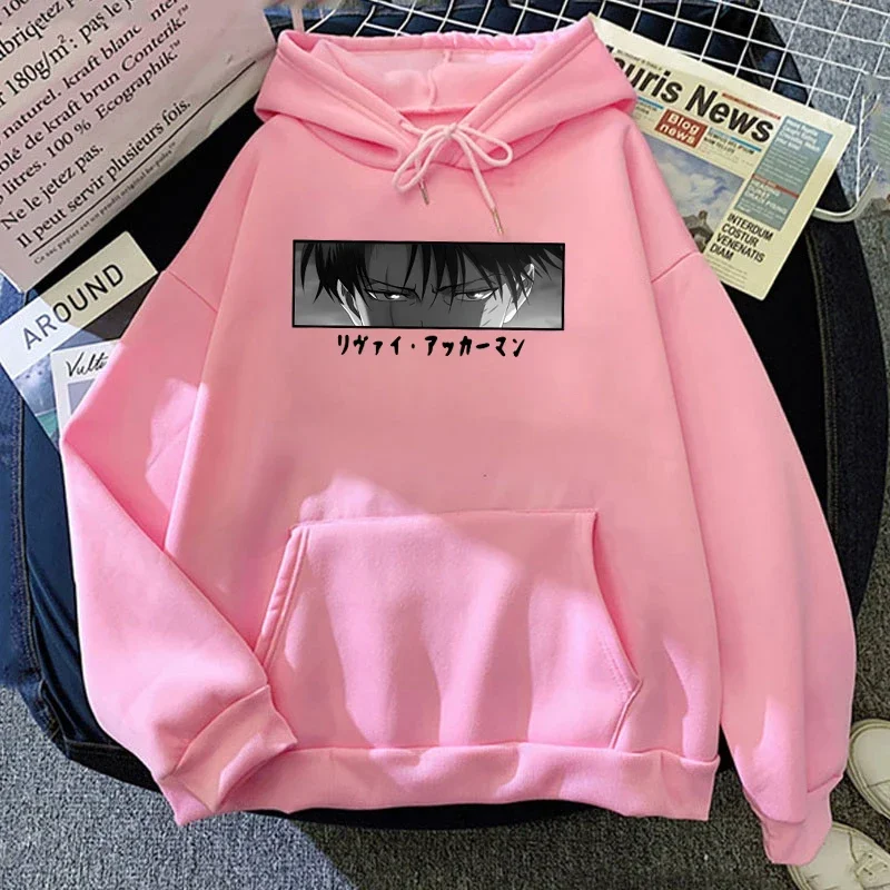 Nuevas sudaderas con capucha para mujer, Tops con estampado de Anime Attack on Titan Levi Ackerman, sudaderas informales Harajuku, Jersey holgado, moda Unisex - Imagen 4