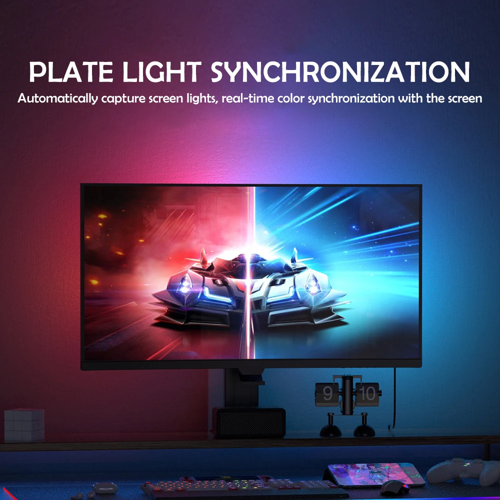 Tira de luces RGB para videojuegos, Monitor con retroiluminación, pantalla LED, sincronización de PC, pantalla de ambiente, aplicación, sincronización de música, decoración, sala de juegos, fiesta - Imagen 6