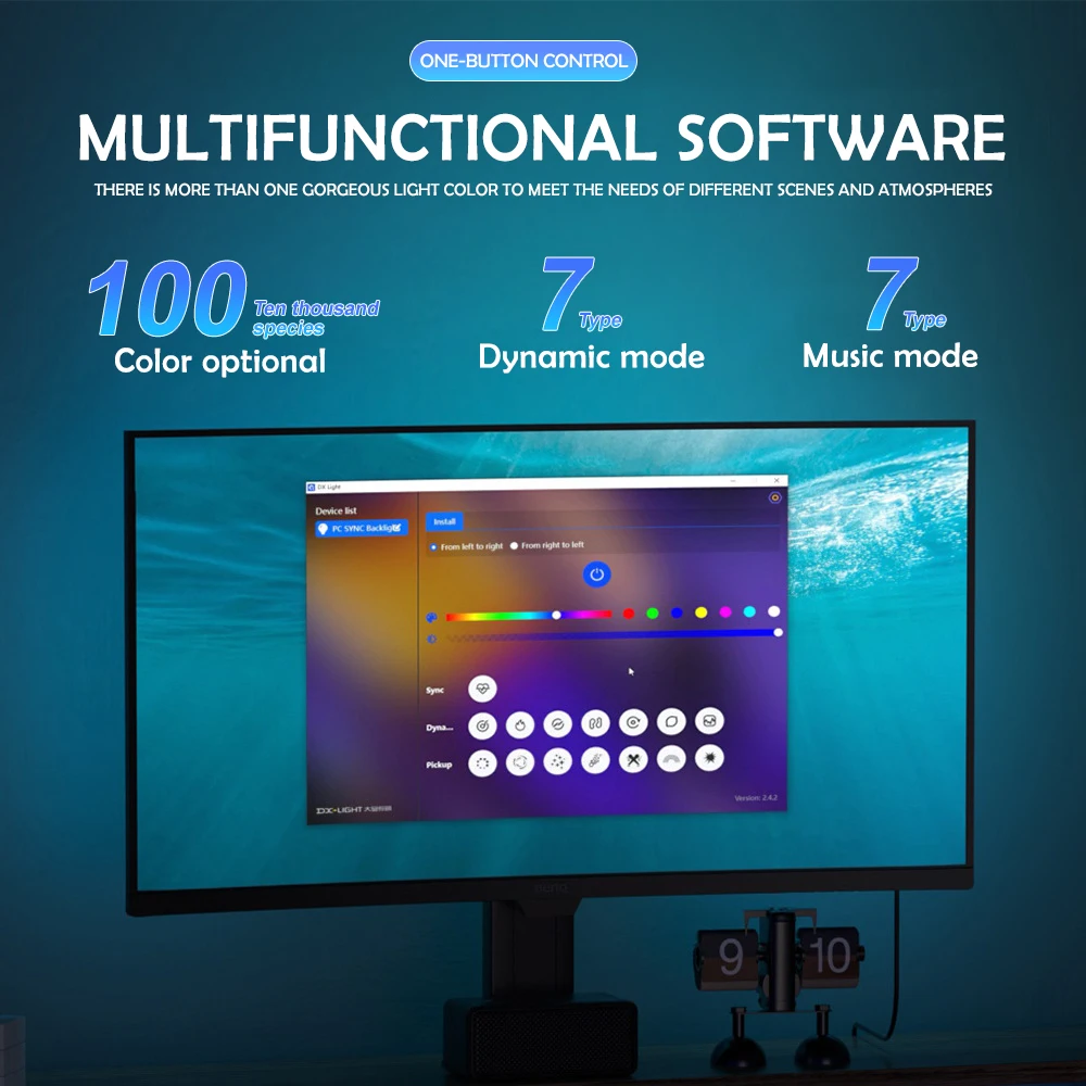 Tira de luces RGB para videojuegos, Monitor con retroiluminación, pantalla LED, sincronización de PC, pantalla de ambiente, aplicación, sincronización de música, decoración, sala de juegos, fiesta - Imagen 2