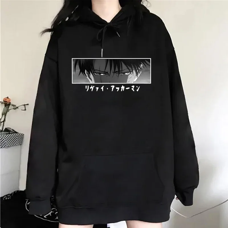 Nuevas sudaderas con capucha para mujer, Tops con estampado de Anime Attack on Titan Levi Ackerman, sudaderas informales Harajuku, Jersey holgado, moda Unisex