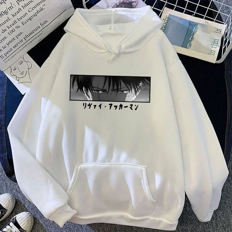 Nuevas sudaderas con capucha para mujer, Tops con estampado de Anime Attack on Titan Levi Ackerman, sudaderas informales Harajuku, Jersey holgado, moda Unisex - Imagen 5