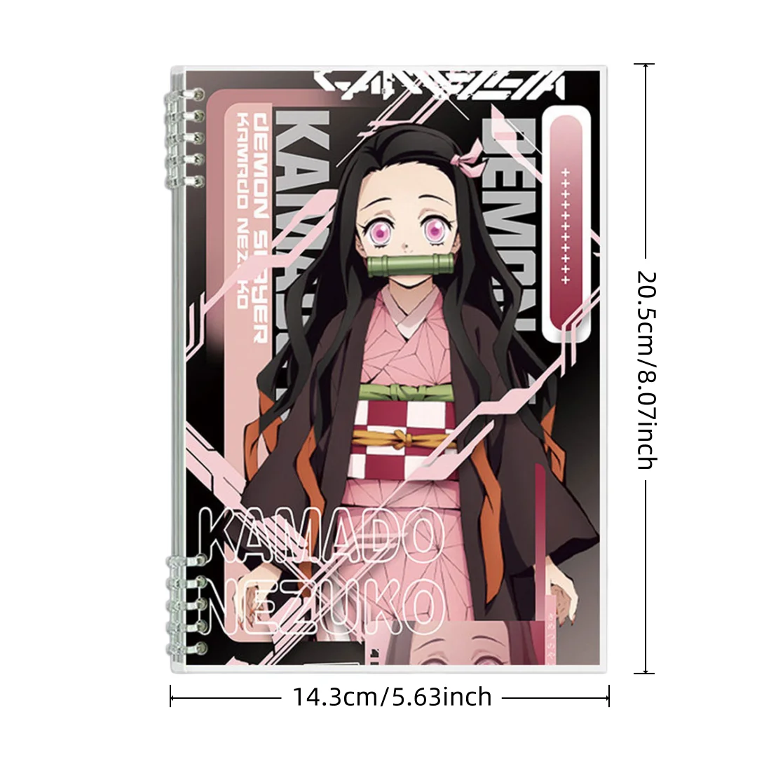Cuaderno de Anillas Desmontable Demon Slayer A5, Páginas Rayadas, 60 Hojas/120 Páginas, Diario de Anime para la Escuela y Fans - AliExpress - Imagen 2